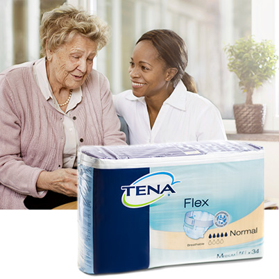 Two women with Tena Flex Normal product (photo)