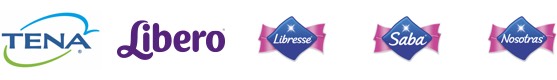 TENA, Libero, Libresse, Saba, Nosotras (logo)