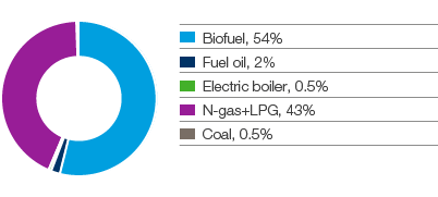 Distribution of fuel supply (pie chart)