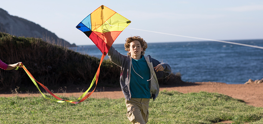 Boy with a kite (photo)