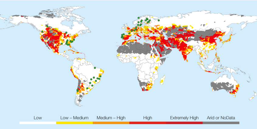 World map – Water risk assessment (photo)